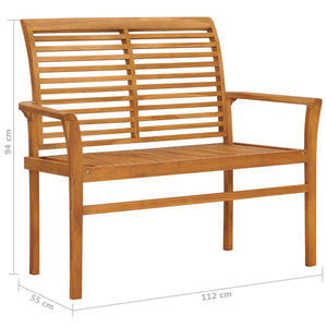 vidaXL Gartenbank mit Hellblauer Auflage 112 cm Massivholz Teak