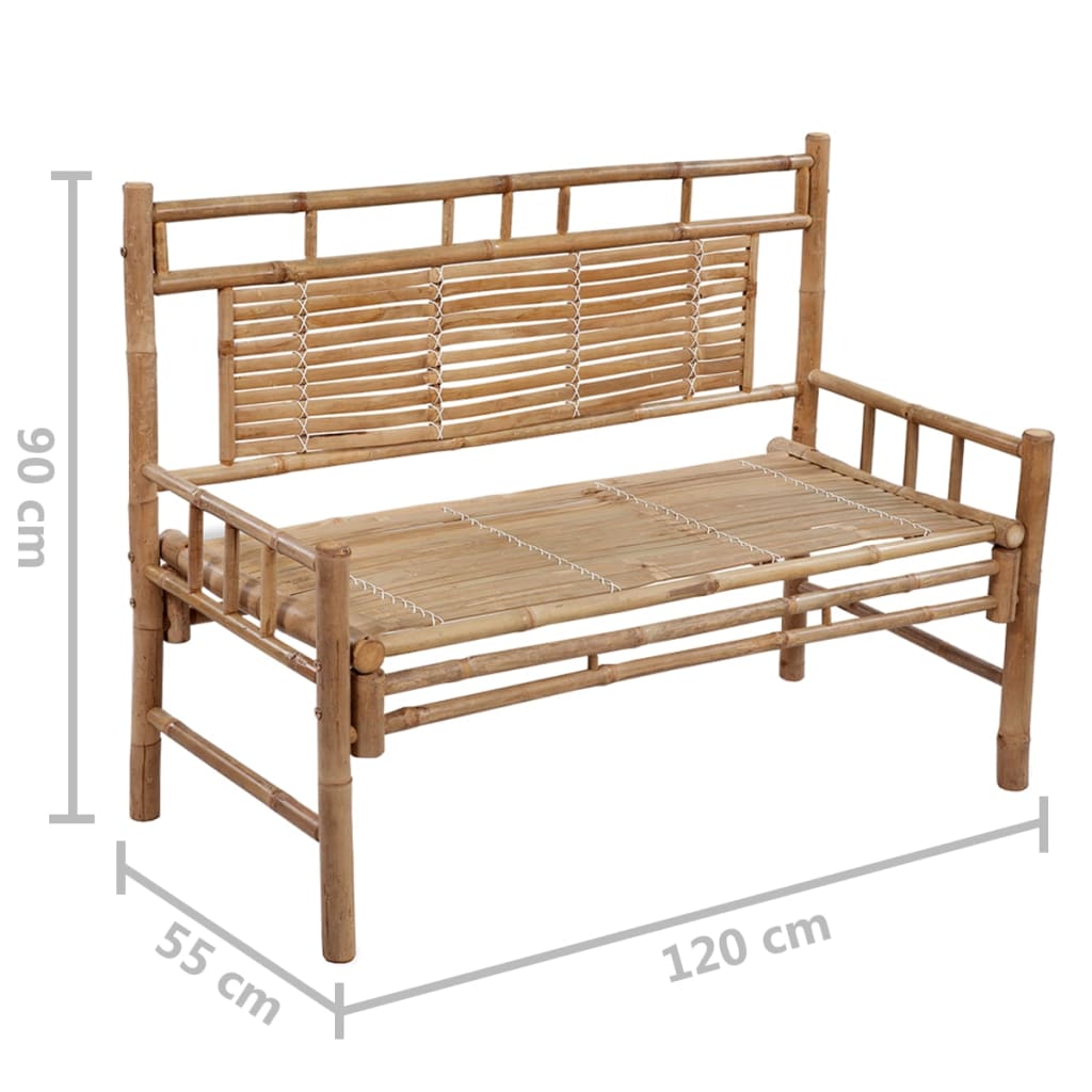 vidaXL Gartenbank mit Auflage 120 cm Bambus