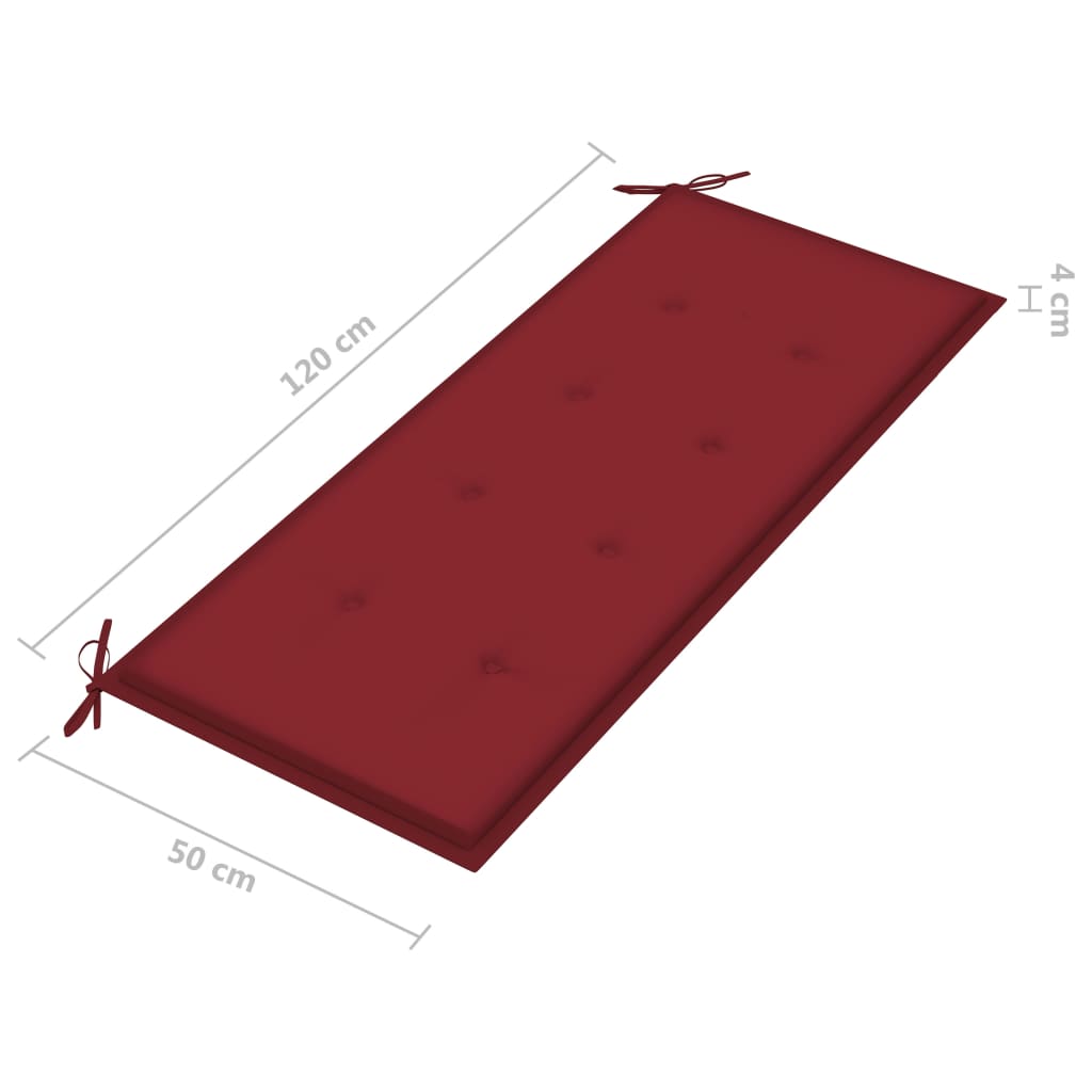 vidaXL Gartenbank mit Auflage 120 cm Bambus