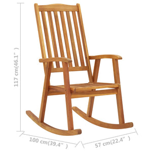 3064181 vidaXL Rocking Chair with Cushions Solid Acacia Wood (311844+43181)