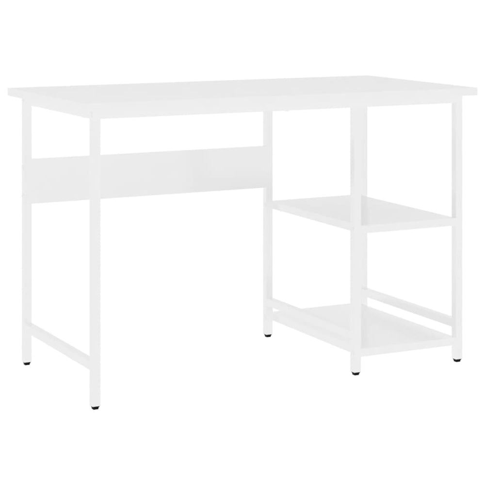 Computertisch Weiß 105x55x72 cm MDF und Metall Stilecasa