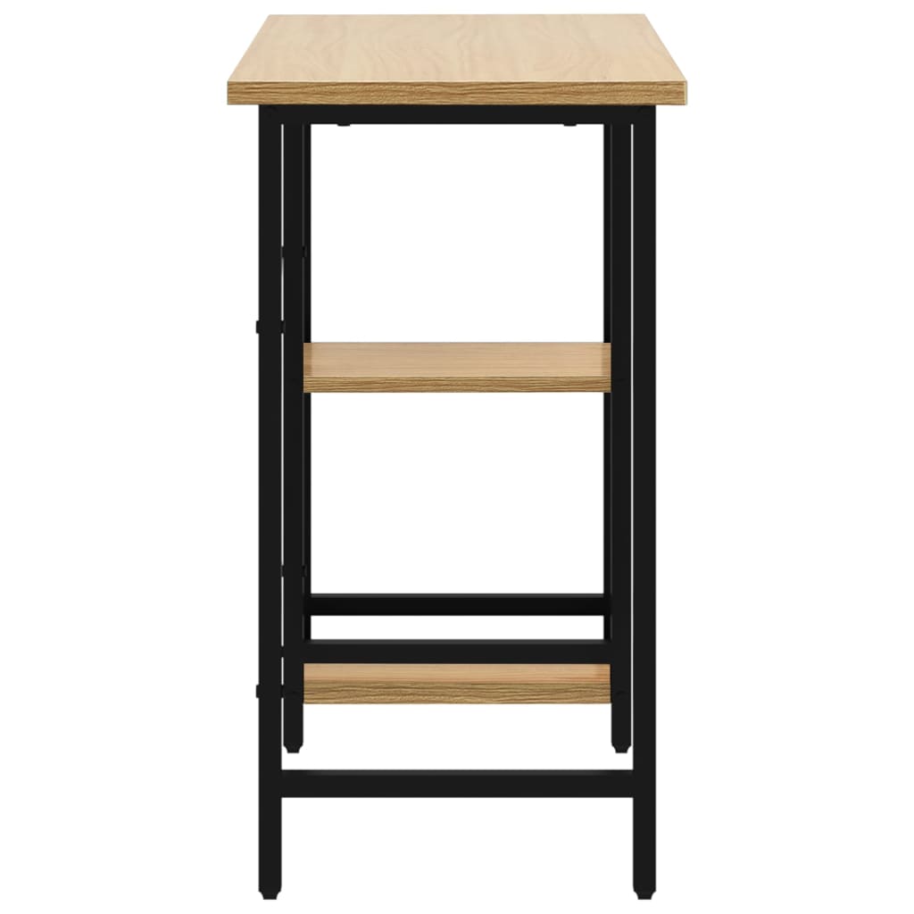 vidaXL Computertisch Schwarz und Eiche Hell 80x40x72 cm MDF und Metall