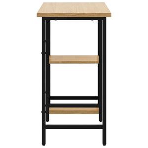 vidaXL Computertisch Schwarz und Eiche Hell 80x40x72 cm MDF und Metall