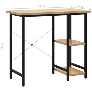 vidaXL Computertisch Schwarz und Eiche Hell 80x40x72 cm MDF und Metall