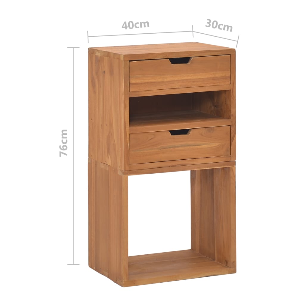 vidaXL Beistellschrank 40x30x76 cm Teak Massivholz