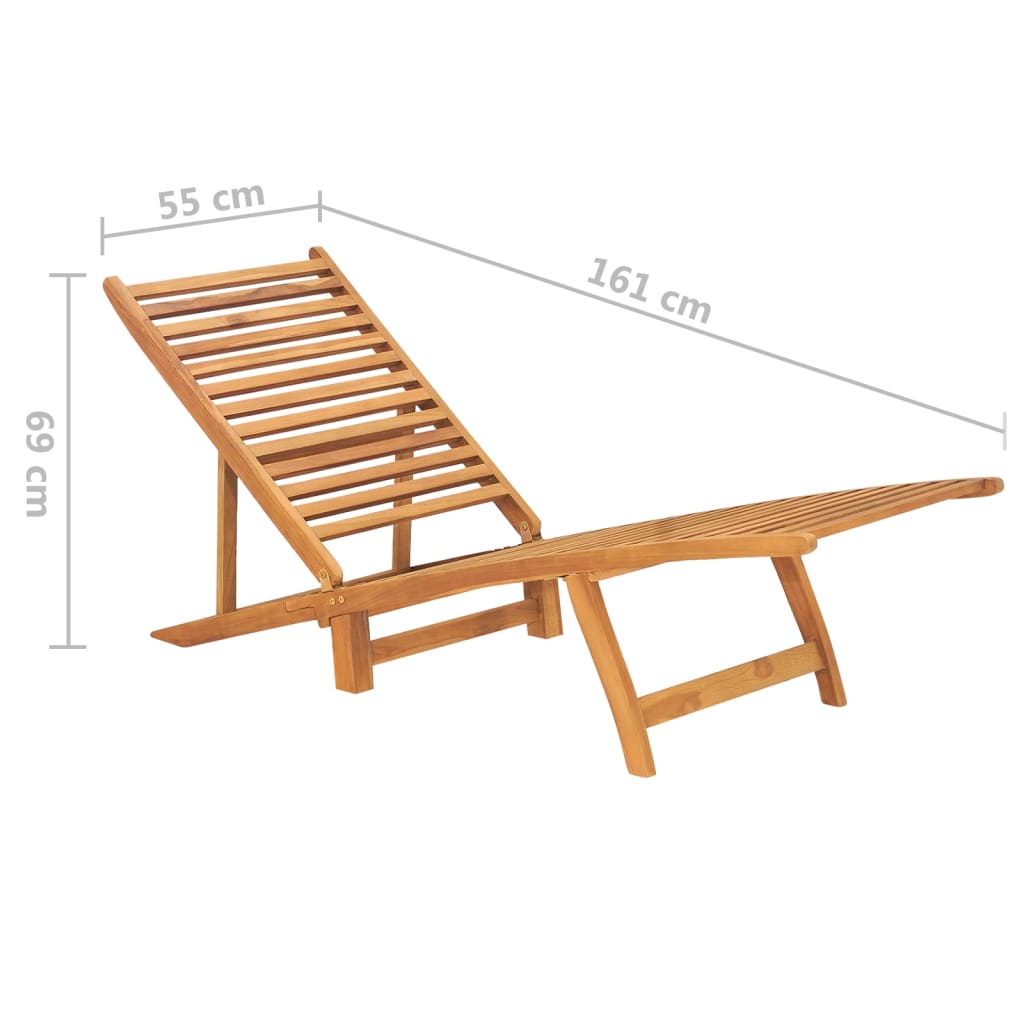 Sonnenliege Massivholz Teak