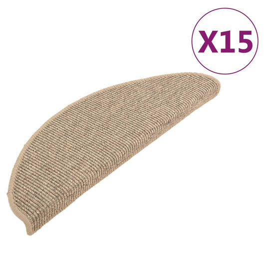 vidaXL Stufenmatten Selbstklebend 15 Stk. Dunkelbeige 65x21x4 cm