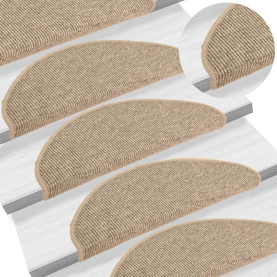 vidaXL Stufenmatten Selbstklebend 15 Stk. Dunkelbeige 65x21x4 cm