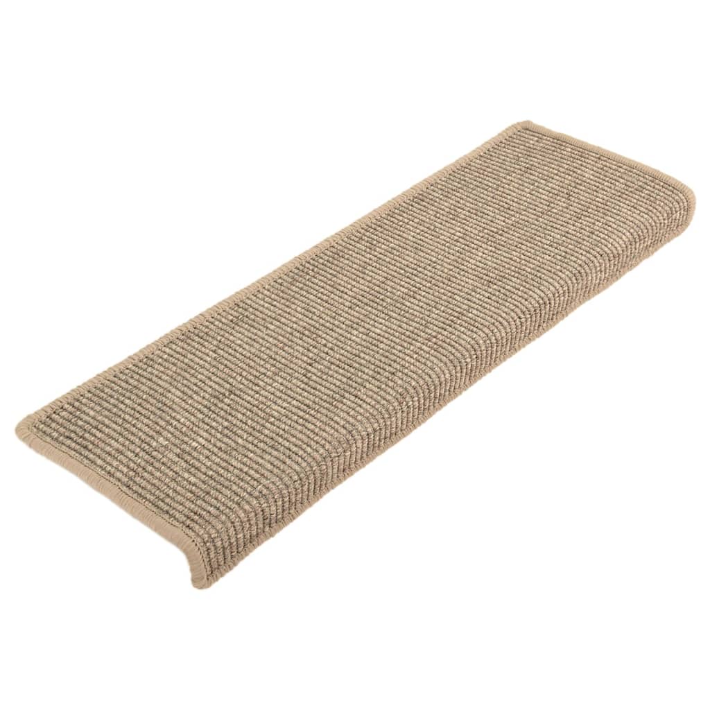 vidaXL Stufenmatten Selbstklebend 15 Stk. Dunkelbeige 65x21x4 cm