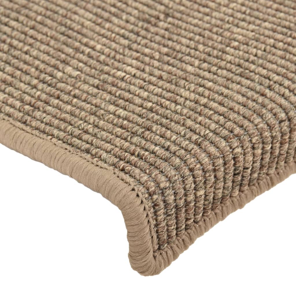 vidaXL Stufenmatten Selbstklebend 15 Stk. Dunkelbeige 65x21x4 cm