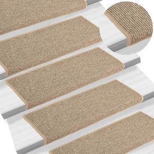 vidaXL Stufenmatten Selbstklebend 15 Stk. Dunkelbeige 65x21x4 cm