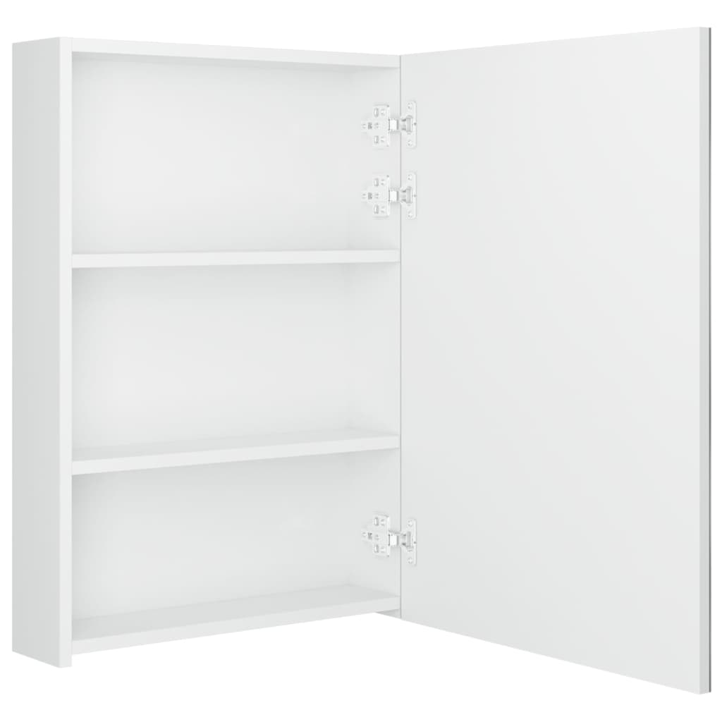 LED-Spiegelschrank fürs Bad Glänzend Weiß 50x13x70 cm VIDAXL