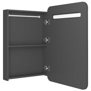 vidaXL LED-Bad-Spiegelschrank Grau 60x11x80 cm