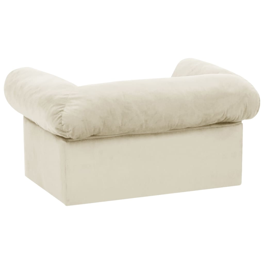 Hundesofa mit Schublade Creme 75x50x38 cm Plüsch