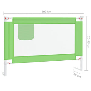 Kleinkind-Bettschutzgitter Grün 100x25 cm Stoff Stilecasa