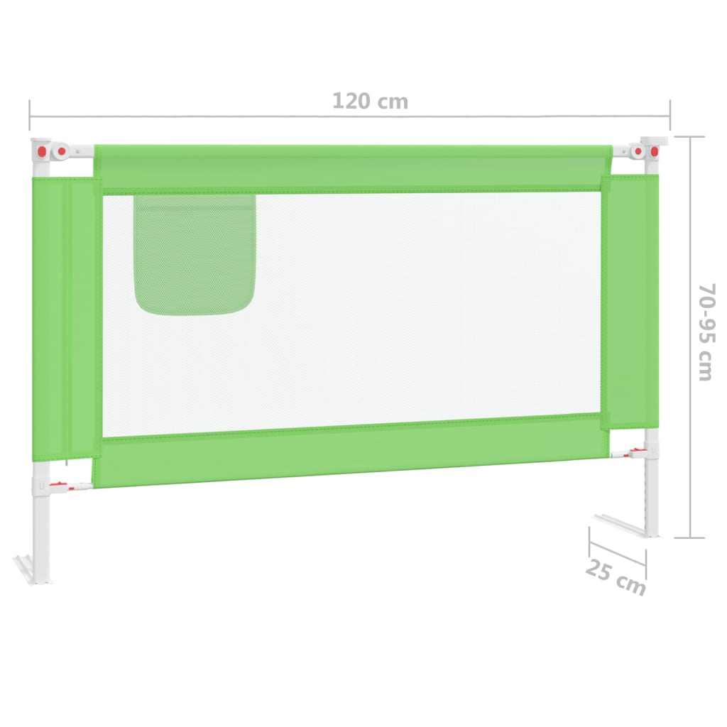 vidaXL Kleinkind-Bettschutzgitter Grün 120x25 cm Stoff