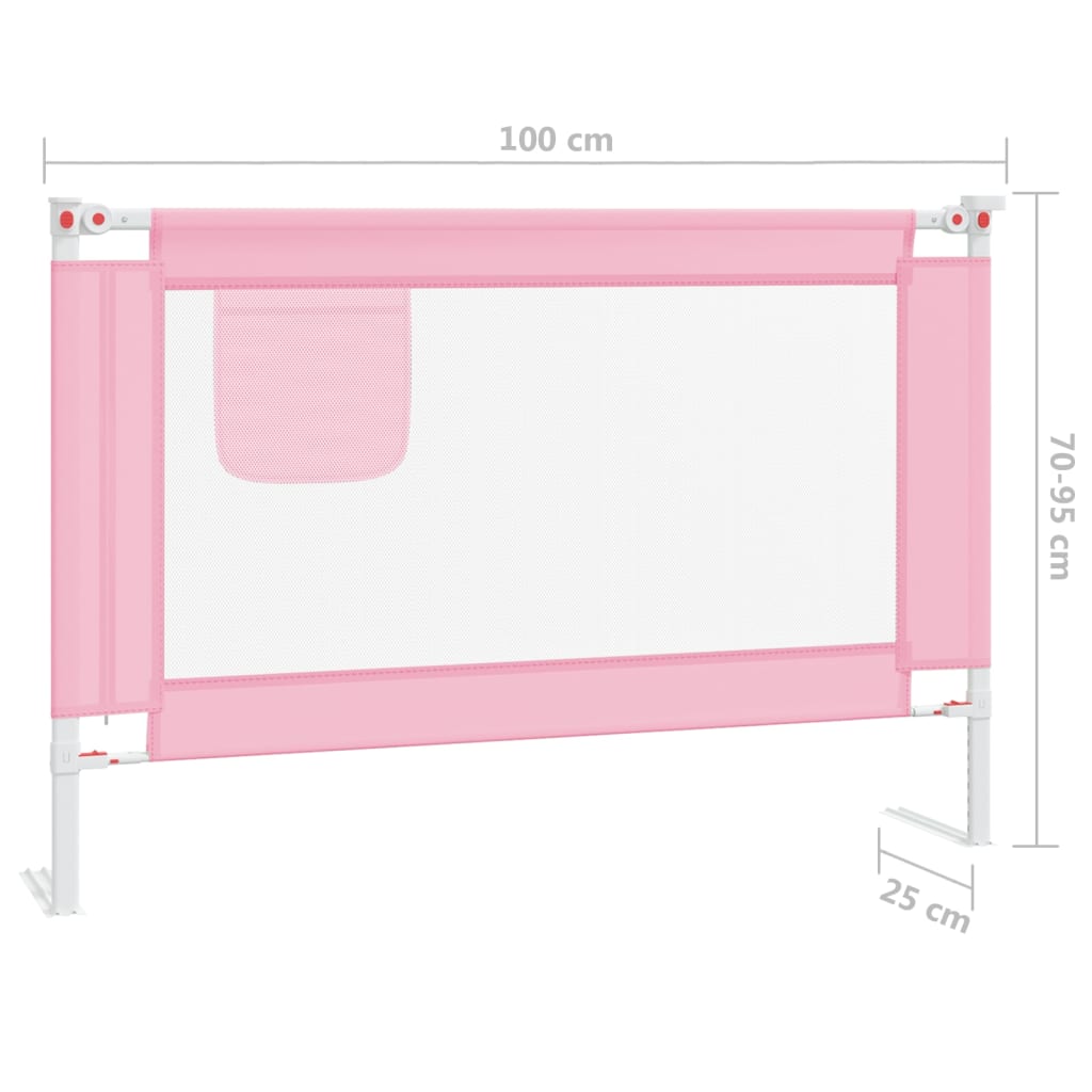 Kleinkind-Bettschutzgitter Rosa 100x25 cm Stoff