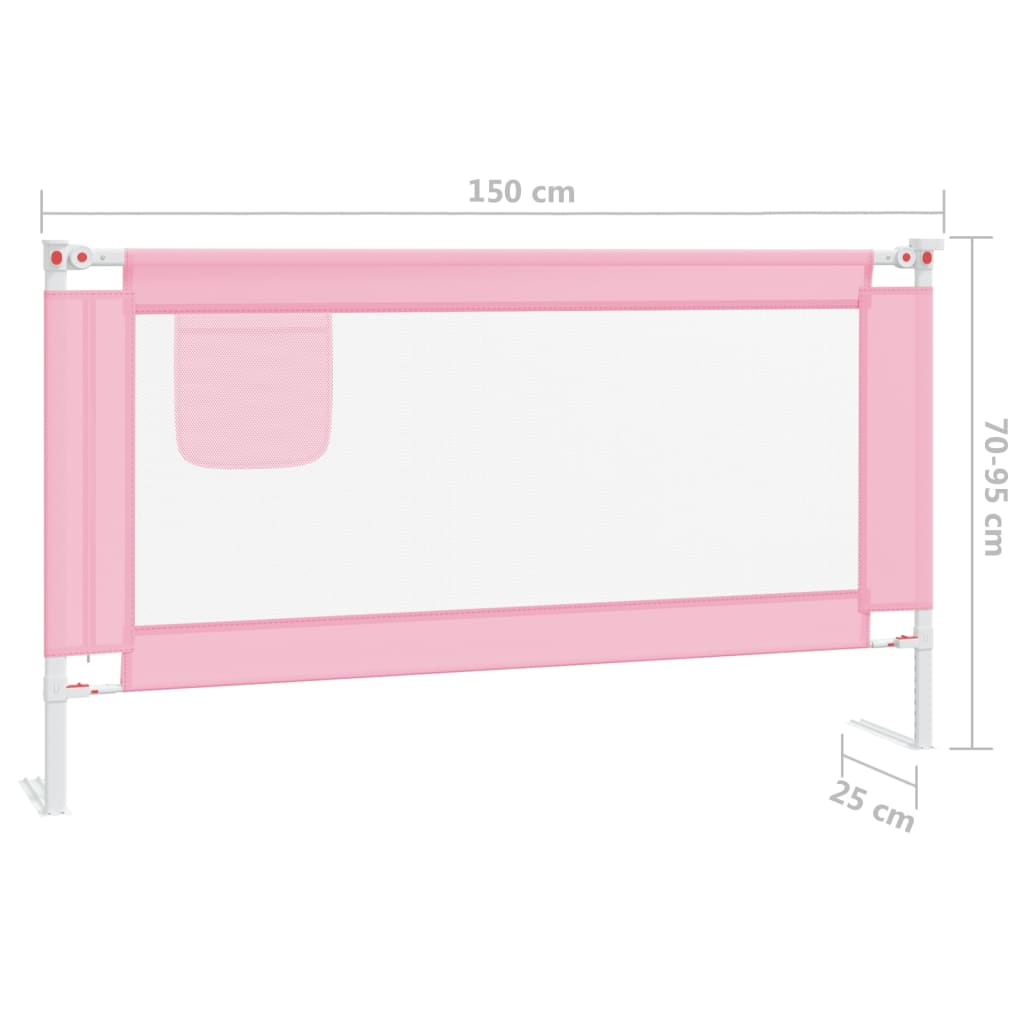 Kleinkind-Bettschutzgitter Rosa 150x25 cm Stoff Stilecasa