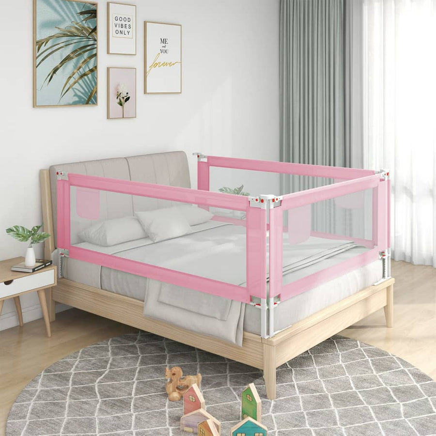 Kleinkind-Bettschutzgitter Rosa 150x25 cm Stoff Stilecasa