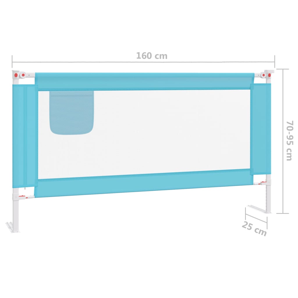 Kleinkind-Bettschutzgitter Blau 160x25 cm Stoff Stilecasa