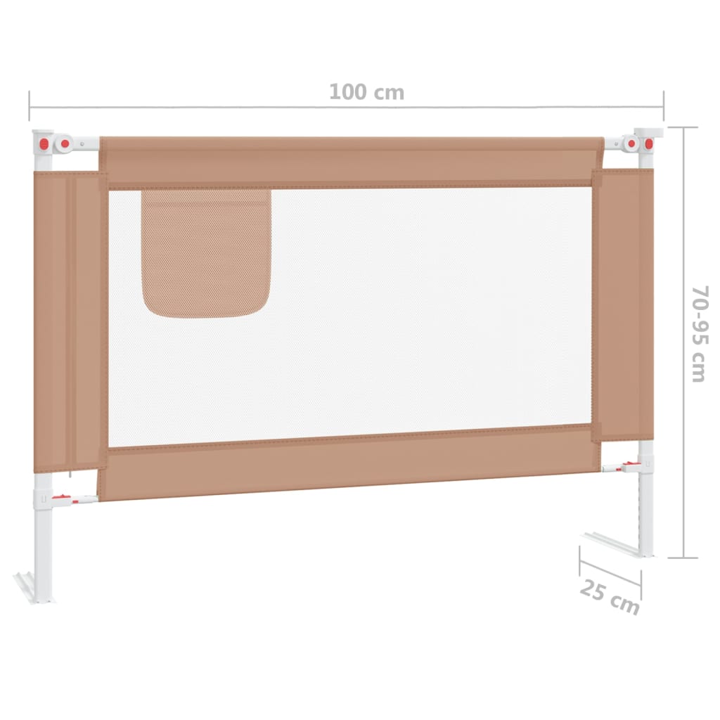 vidaXL Kleinkind-Bettschutzgitter Taupe 100x25 cm Stoff