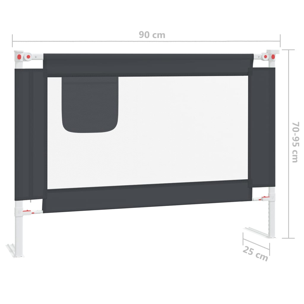 Kleinkind-Bettschutzgitter Dunkelgrau 90x25 cm Stoff Stilecasa