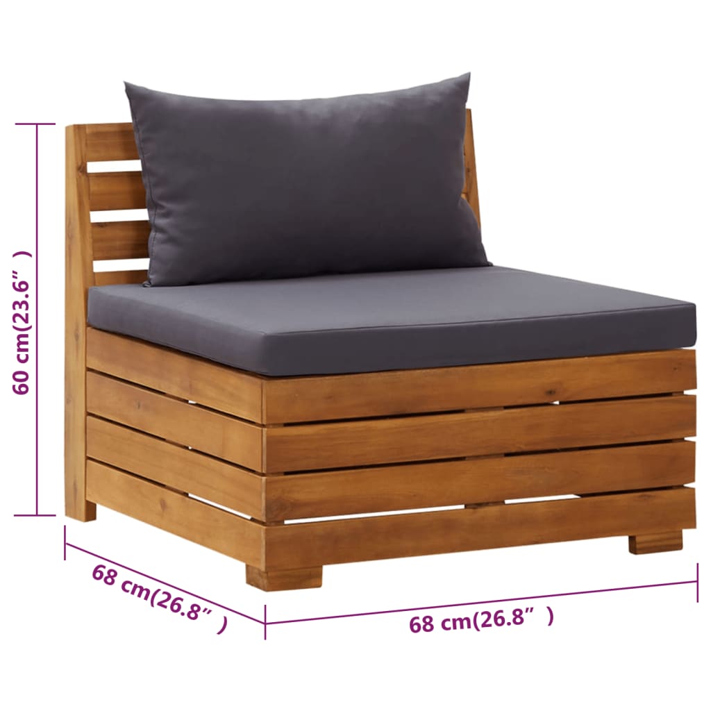 vidaXL 2-Sitzer-Gartensofa mit Kissen Massivholz Akazie