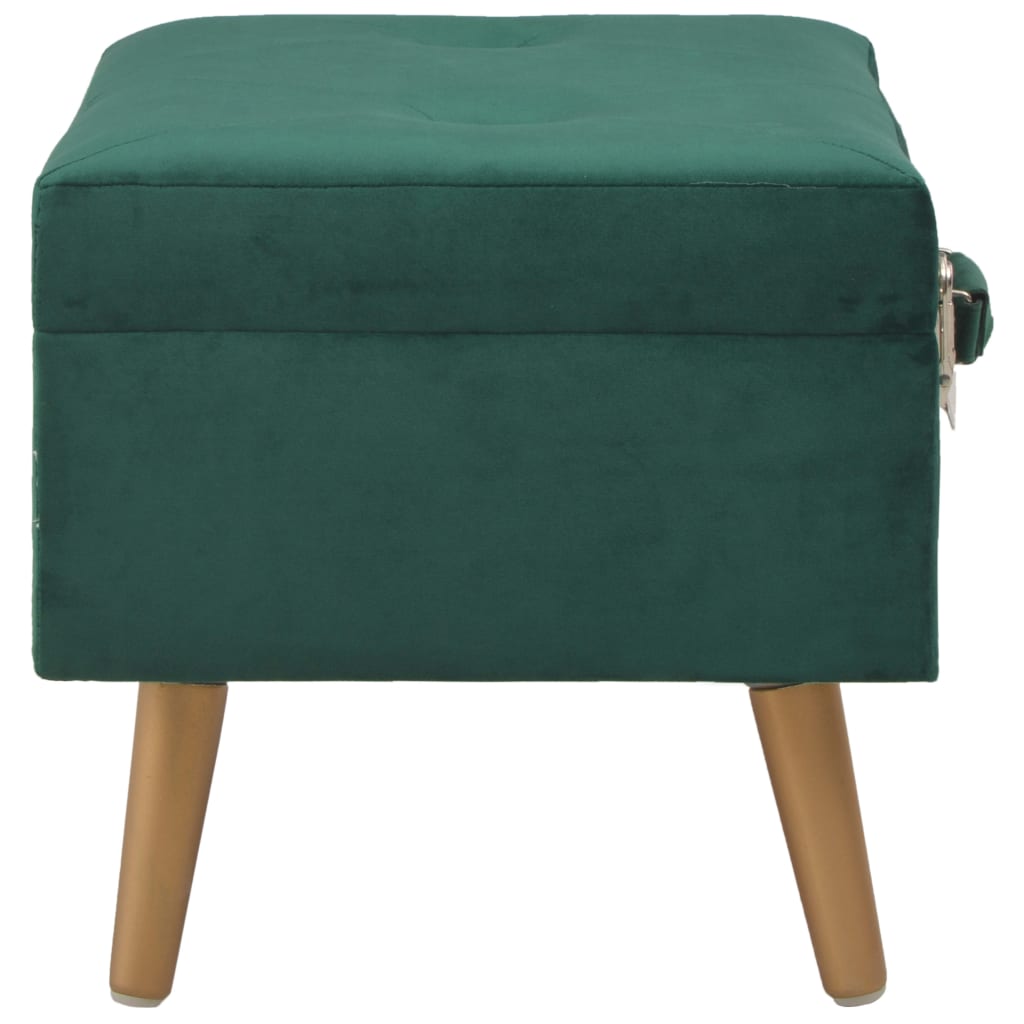 Hocker mit Stauraum 40 cm Grün Samt Stilecasa