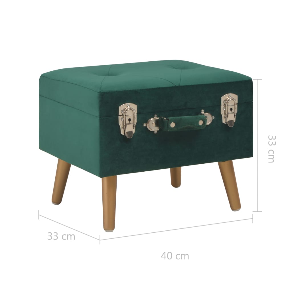 Hocker mit Stauraum 40 cm Grün Samt Stilecasa