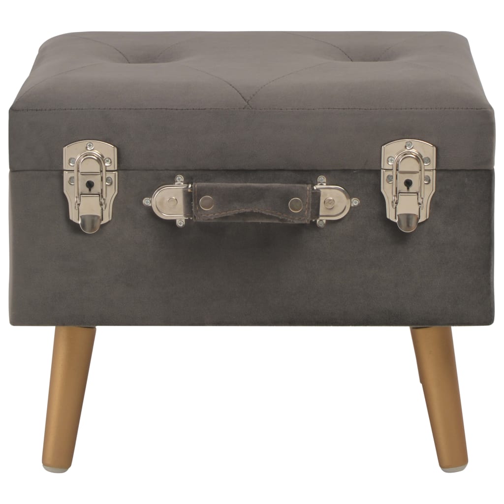 vidaXL Hocker mit Stauraum 40 cm Grau Samt