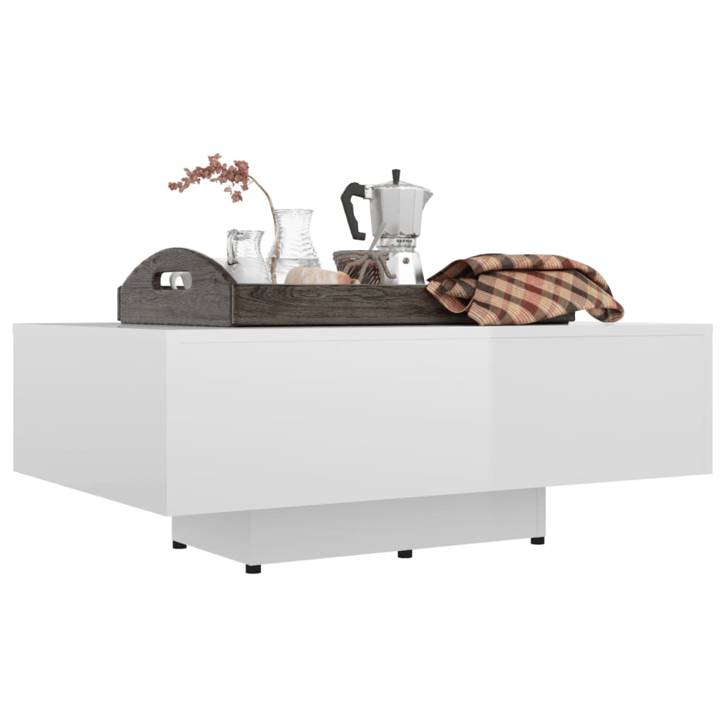 vidaXL Couchtisch Hochglanz-Weiß 85x55x31 cm Holzwerkstoff