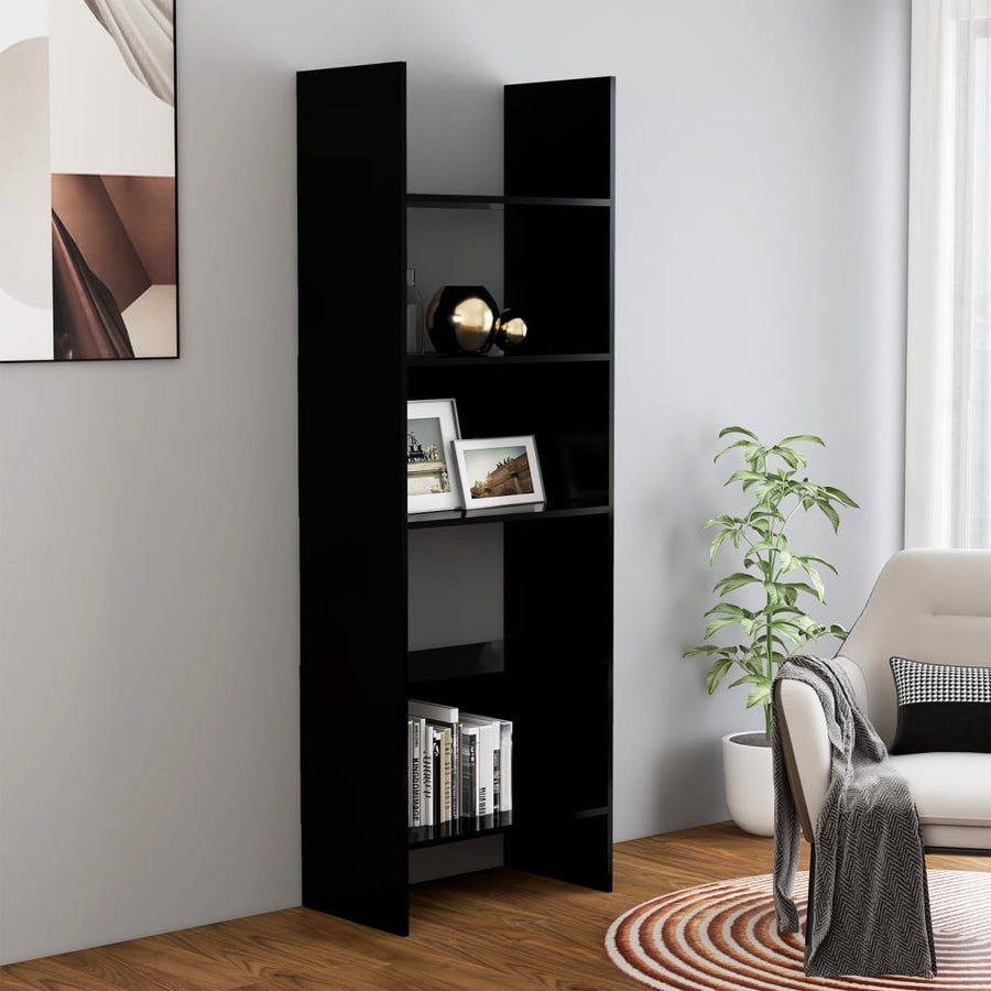 Bücherregal Schwarz 60x35x180 cm Holzwerkstoff Stilecasa