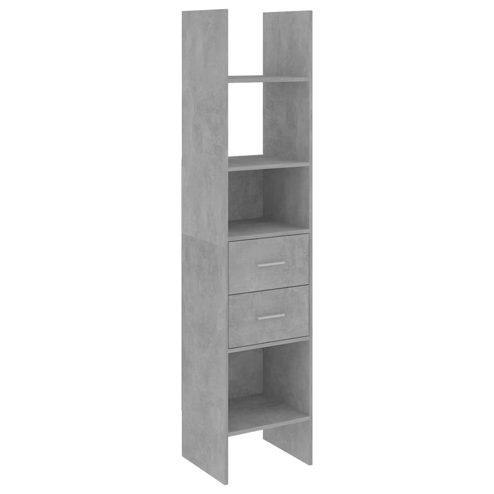 Bücherregal Betongrau 40x35x180 cm Holzwerkstoff Stilecasa