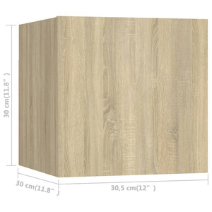 vidaXL TV-Wandschrank Sonoma-Eiche 30,5x30x30 cm