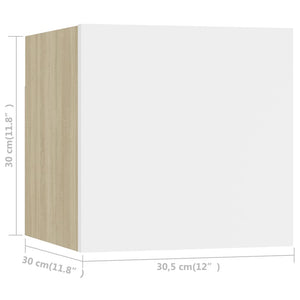 TV-Wandschrank Hochglanz-Weiß 30,5x30x30 cm Stilecasa