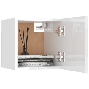 TV-Wandschrank Hochglanz-Weiß 30,5x30x30 cm Stilecasa