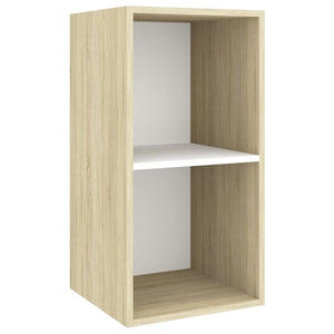 vidaXL TV-Wandschrank Sonoma-Eiche und Weiß 37x37x72 cm Holzwerkstoff