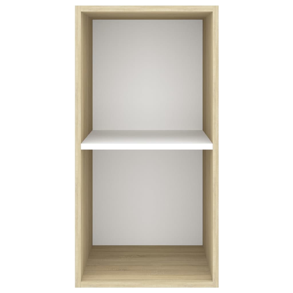 vidaXL TV-Wandschrank Sonoma-Eiche und Weiß 37x37x72 cm Holzwerkstoff