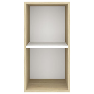 vidaXL TV-Wandschrank Sonoma-Eiche und Weiß 37x37x72 cm Holzwerkstoff