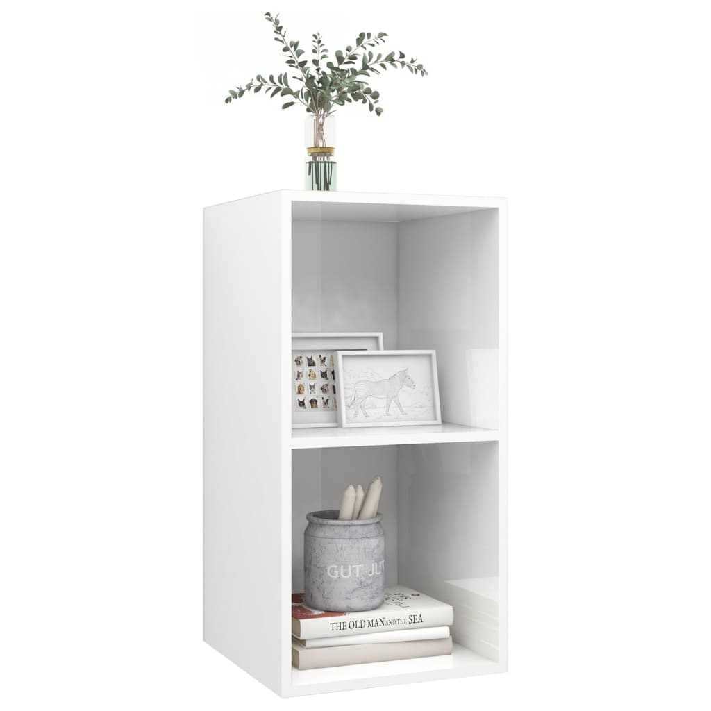 vidaXL TV-Wandschrank Hochglanz-Weiß 37x37x72 cm Holzwerkstoff