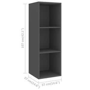 vidaXL TV-Wandschrank Grau 37x37x107 cm Holzwerkstoff