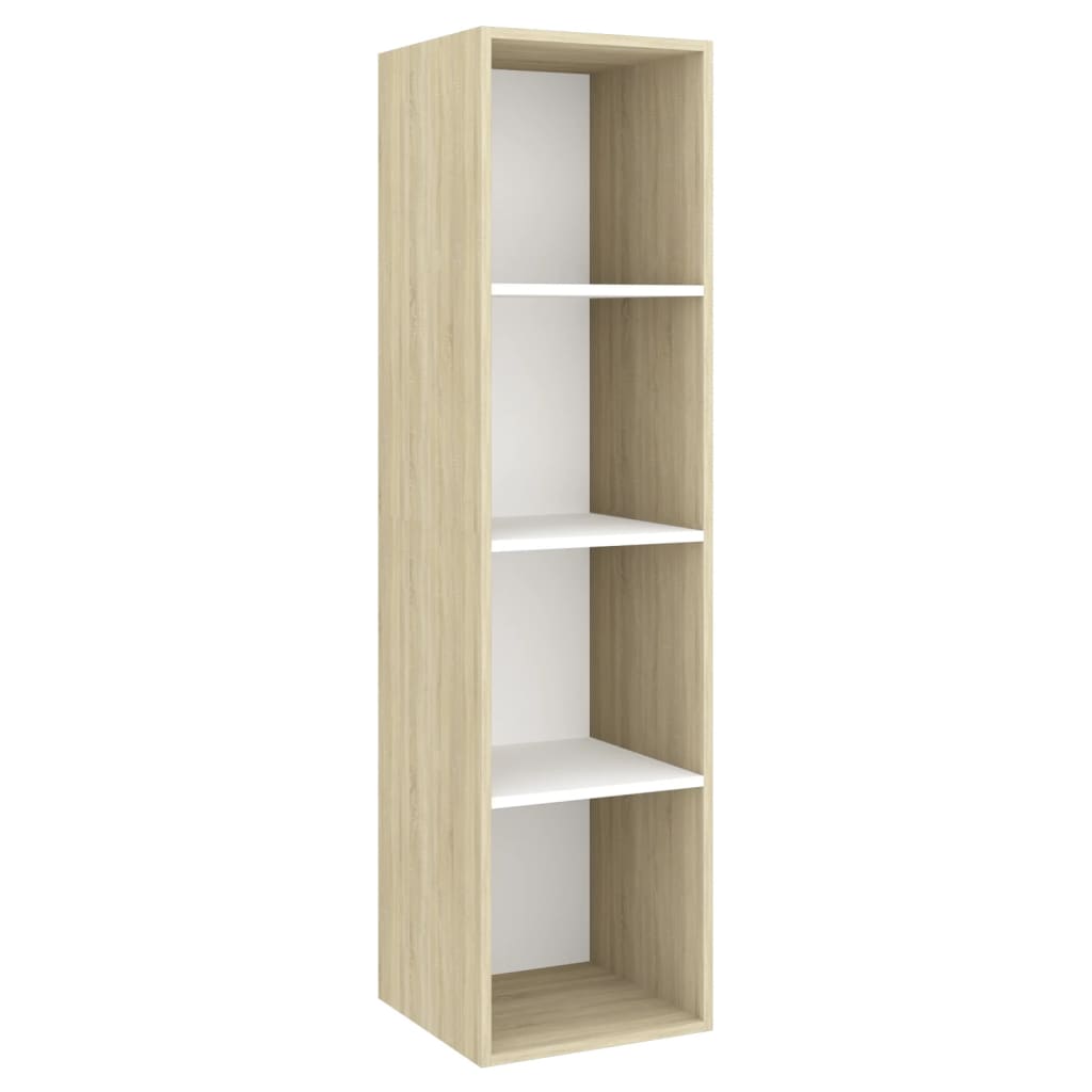 vidaXL TV-Wandschrank Sonoma-Eiche Weiß 37x37x142,5 cm Holzwerkstoff