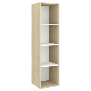 vidaXL TV-Wandschrank Sonoma-Eiche Weiß 37x37x142,5 cm Holzwerkstoff