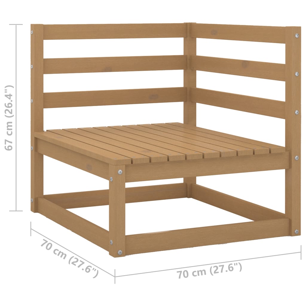 vidaXL Gartensofa 2-Sitzer mit Kissen Honigbraun Massivholz Kiefer