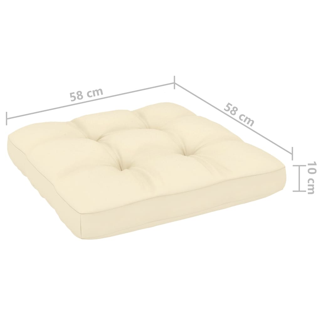 vidaXL Garten-Mittelsofas mit Creme Kissen 2 Stk. Massivholz Kiefer