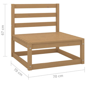 vidaXL Garten-Mittelsofas mit Creme Kissen 2 Stk. Massivholz Kiefer