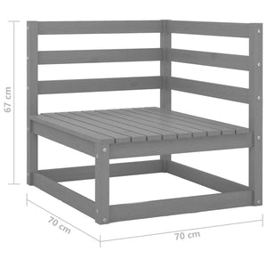 vidaXL 2-tlg. Garten-Lounge-Set mit Kissen Grau Kiefer Massivholz