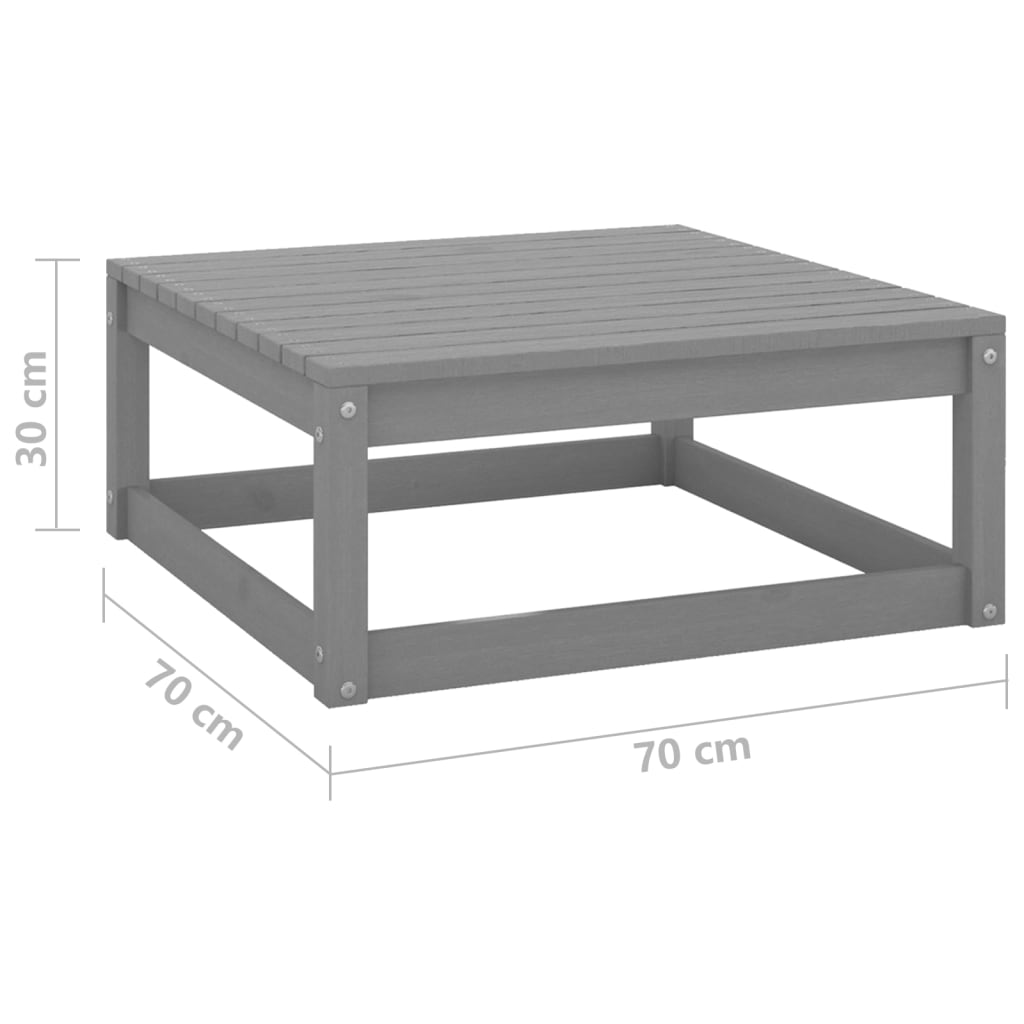 vidaXL 2-tlg. Garten-Lounge-Set mit Kissen Grau Kiefer Massivholz