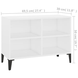 vidaXL TV-Schrank mit Metallbeinen Weiß 69,5x30x50cm