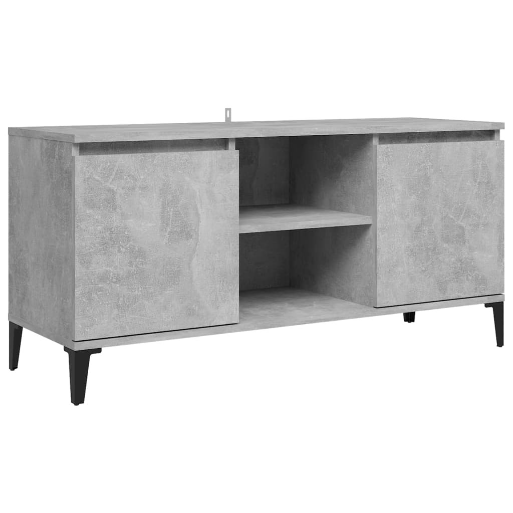 vidaXL TV-Schrank mit Metallbeinen Betongrau 103,5x35x50 cm